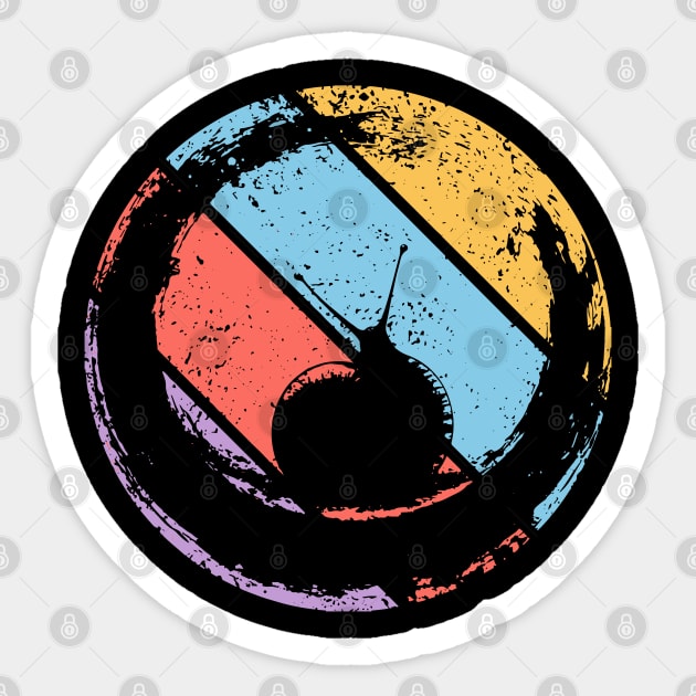 Retro Grunge Snail Pop Art – Minimalist Distressed Nature Tee Sticker by TuncGK